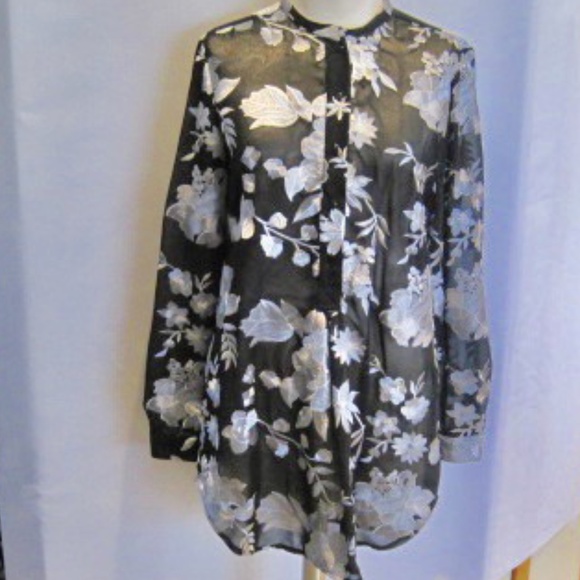 NARACAMICIE Sheer Embroidered Tunic Top - Picture 1 of 5